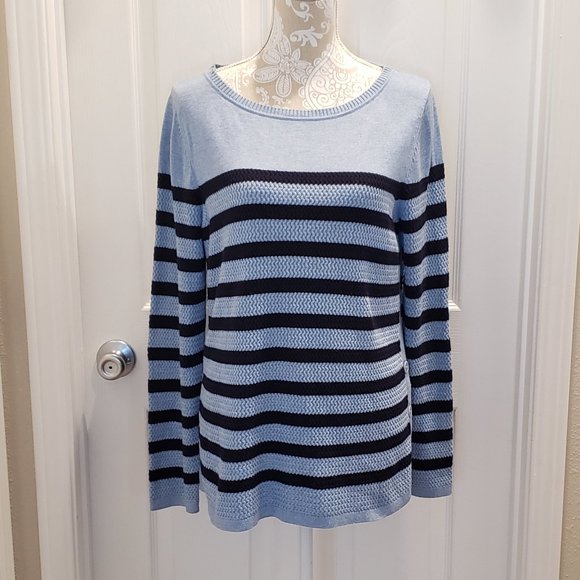 Talbots Sweaters - Talbots Striped Knit Sweater with Buttons